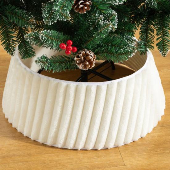 Christmas Tree Skirt Easy Installation Bohemian Design Plush 3D Holiday Season Tree Base Cover Festival Home Decor
