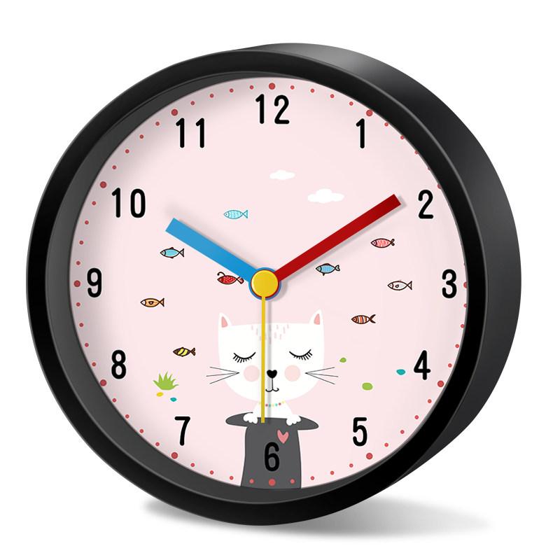 Cute Cartoon Alarm Clock Panda Silent Quartz Loudspeaker Mute Table Desk Clock for Kids Bedroom Nursery Study Room Decor
