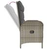 Vidaxl Rozkładana Ławka Ogrodowa, Poduszki, 107 Cm, Rattan Pe, Szara
