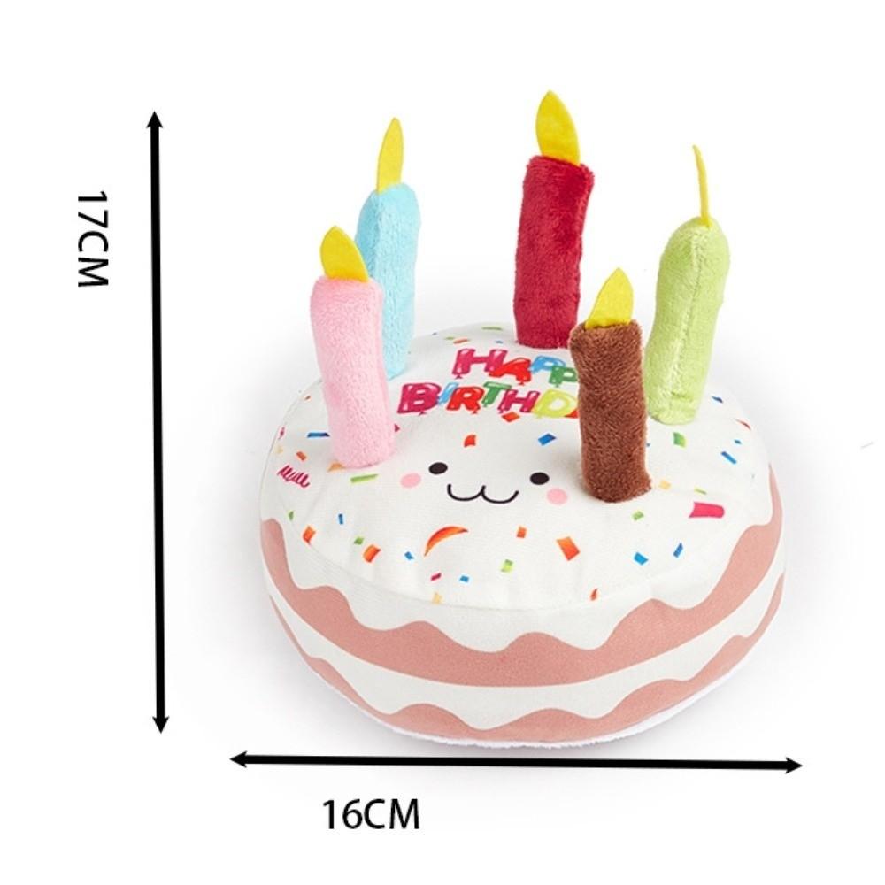 New Birthday Cake Dog Toys Interactive 16cm Sound Making Toys Puppy Teething Bite Resistant Gnaw Toys Pet Supplies