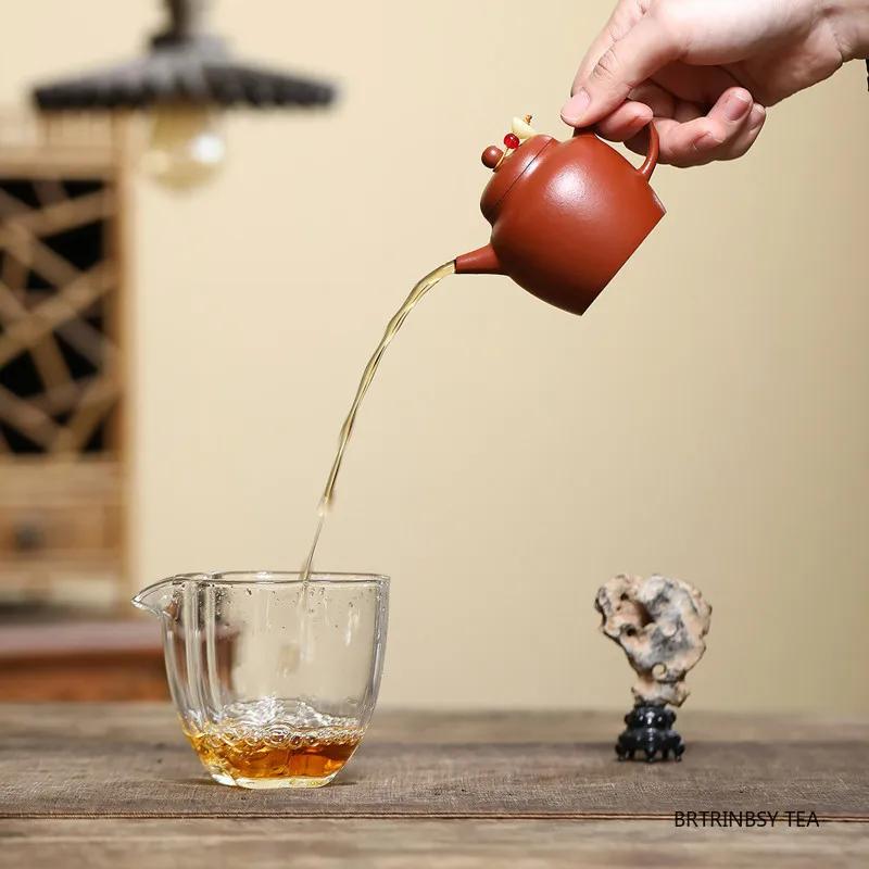 120ml Chinese Tradition Yixing Purple Clay Teapot Raw Ore Zhu Mud Tea Pot Handmade Household Beauty Kettle Zisha Tea Set Teaware