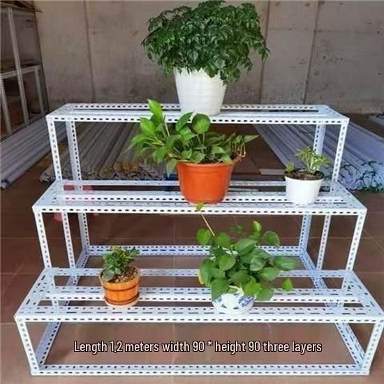 Three-Tier Trapezoidal Display Rack for Supermarket or Flower Stall