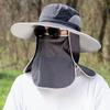 1 Stück Herren Fischerhut Übergröße mit Schal Anglerhut Breiter Rand Herren Sonnenhut Für Sommer
