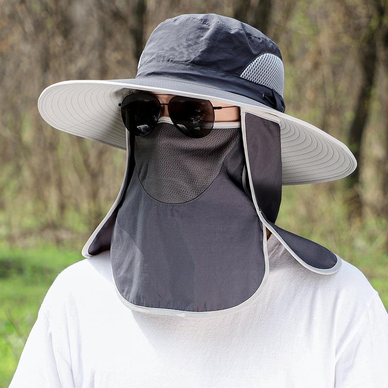 1 Stück Herren Fischerhut Übergröße mit Schal Anglerhut Breiter Rand Herren Sonnenhut Für Sommer