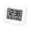 MAG Alarm Clock Radio-Controlled Desk Compact Small Digital Thermometer Calendar Electronic Sound Snooze Light White Approximately 6.2 Cm Tall 7.8