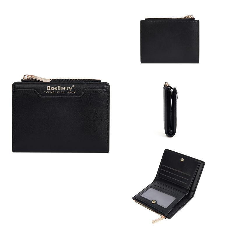 Baellerry Women Fashion Wallets Artificial Leather Bifold Purse Short Card Holder Coin Purse