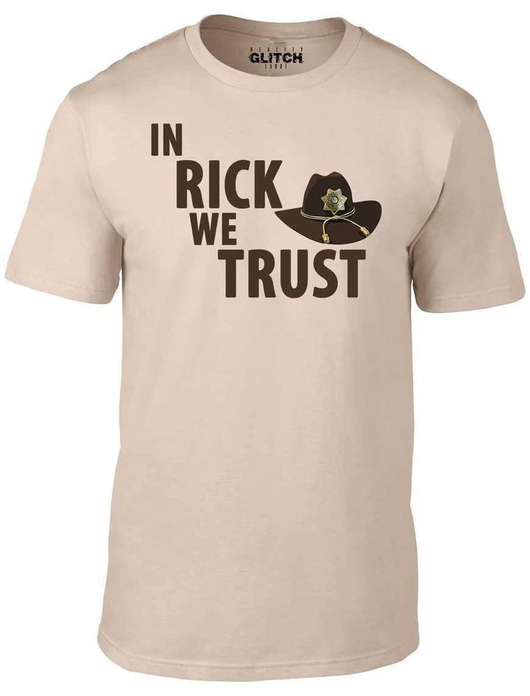 

In Rick We Trust Men s T-Shirt - Funny t shirt walking horror zombie dead wolves XL