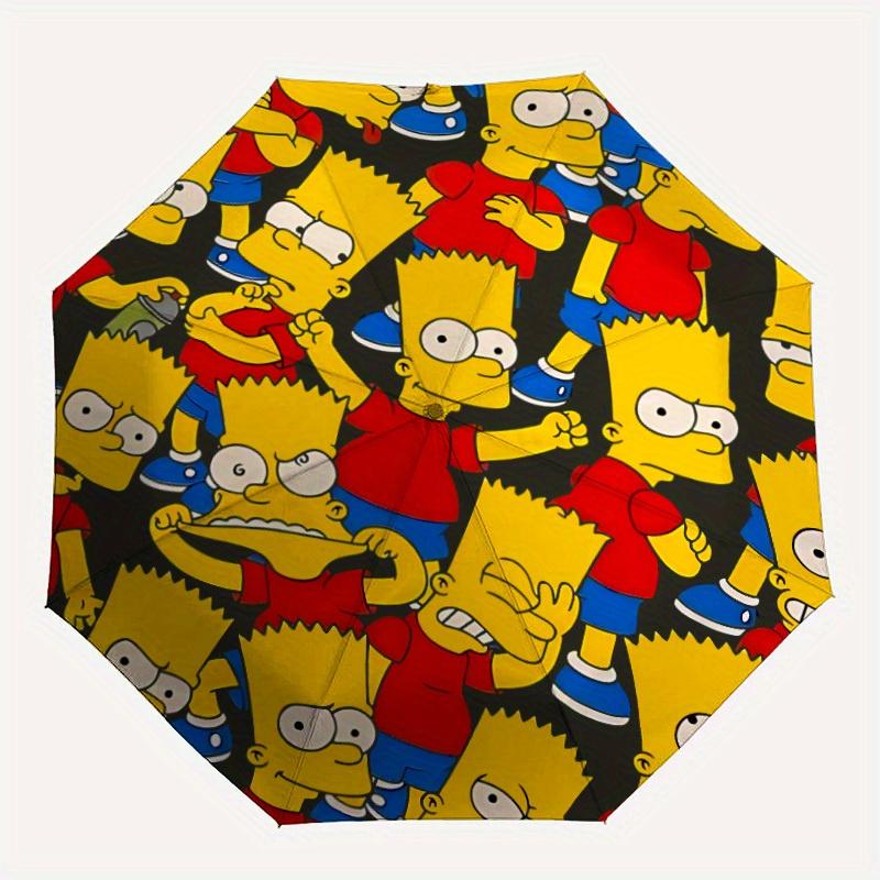 

1pc Simpsons Automatic Umbrella - Cartoon Design, Lightweight & Portable, Travel Umbrella, Durable Canopy a0820048