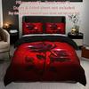 3pcs Red Rose Print Bedding Set Soft Comfortable Duvet Cover King Queen Twin Single Size Bithday Gift for Sister Room Decoration