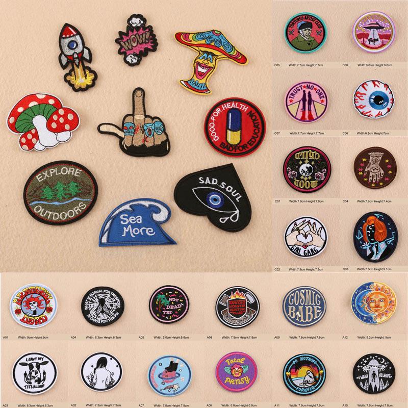 

1шт круглый патч вышитый аппликации патчи одежды утюг на значках на парчес астронавт круглый НЛО DIY рюкзак