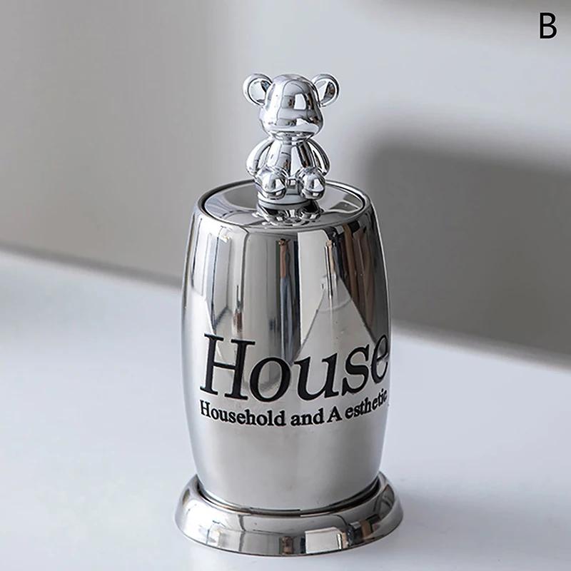 Cute Bear Toothpick Holder Cotton Swab Rod Storage Box Cosmetics Jewelry Bathroom Makeup Container Lipstick Organizer Box