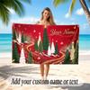 Mushroom Forest Theme Soft Beach Towel Personalized Custom Name Text Towel Portable for Beach Pool Travel