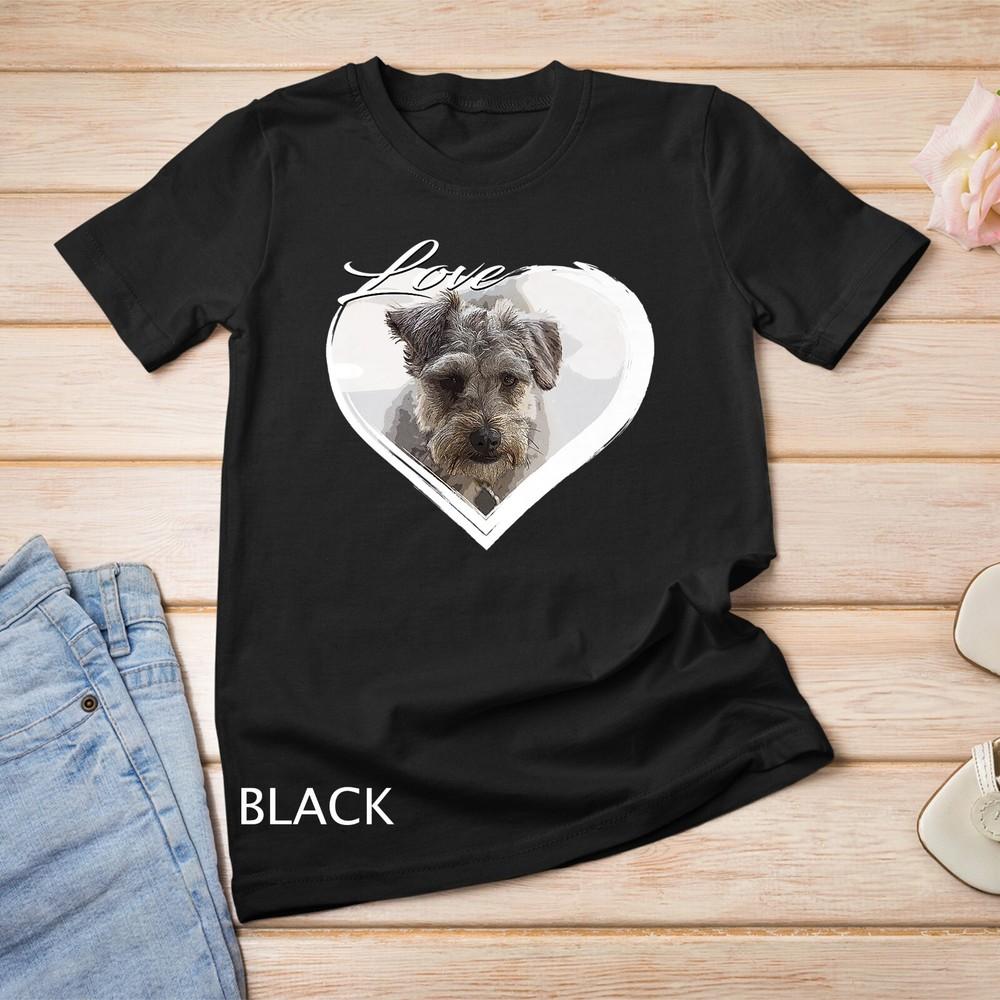 Люблю Шнудель Пудель + Шнауцер Помесь Щенячья Собака Любитель Унисекс Футболка 2XL