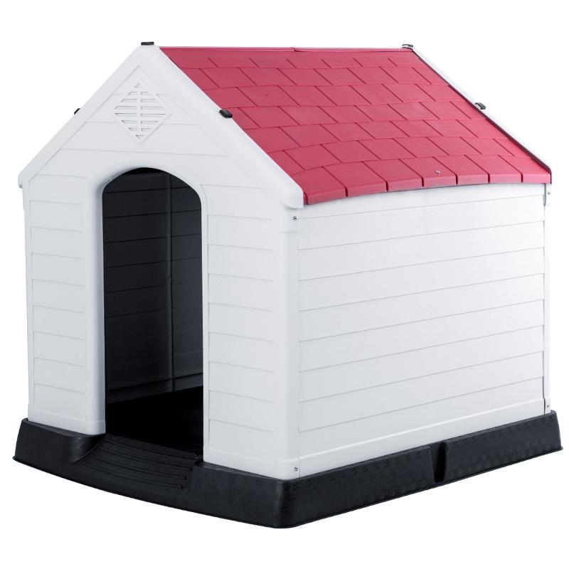 Windproof Rainproof Plastic Dog House for Medium/Large Dogs - Outdoor Pet Cage