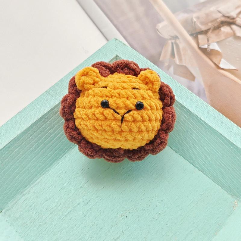 Hand-Knitted Capybara & Rabbit Animal Ball Keychain - Kids' Bag Charm