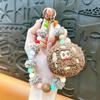 Creative Cute Biscuit Beaded Keychain: Plush Mobile Charm & Bag Accessory Gift