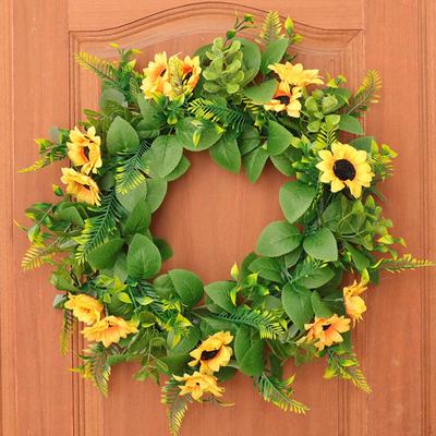 Door Wreath Green Leaves Greenery Ornaments Photographing Props Silk Flower Garland for Party Office