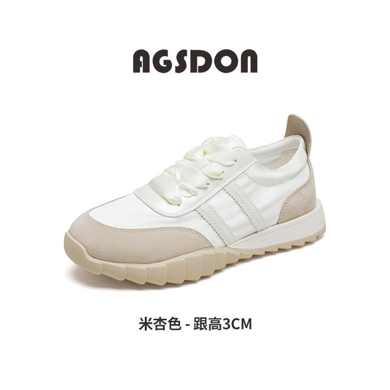 Augustus Dengde training shoes women's 2025 new summer academy style casual platform shoes Forrest Gump sports white shoes