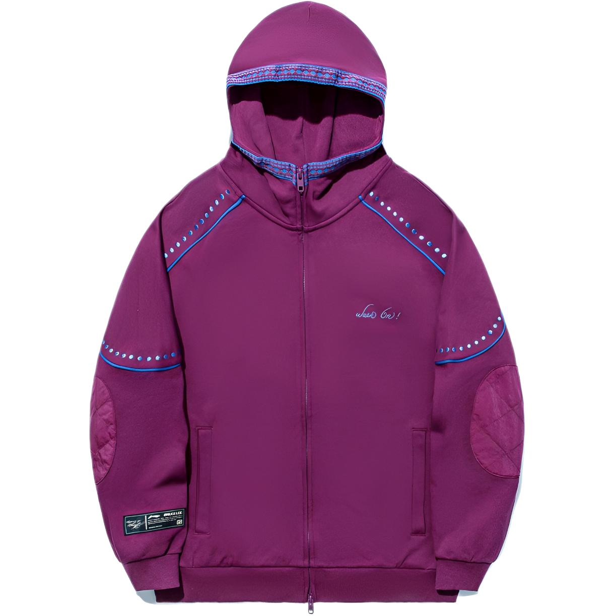 

Худи унисекс свободного кроя с принтом букв коллаборации Li Ning X Брюс Ли, фиолетовый AWDTC79-1 L