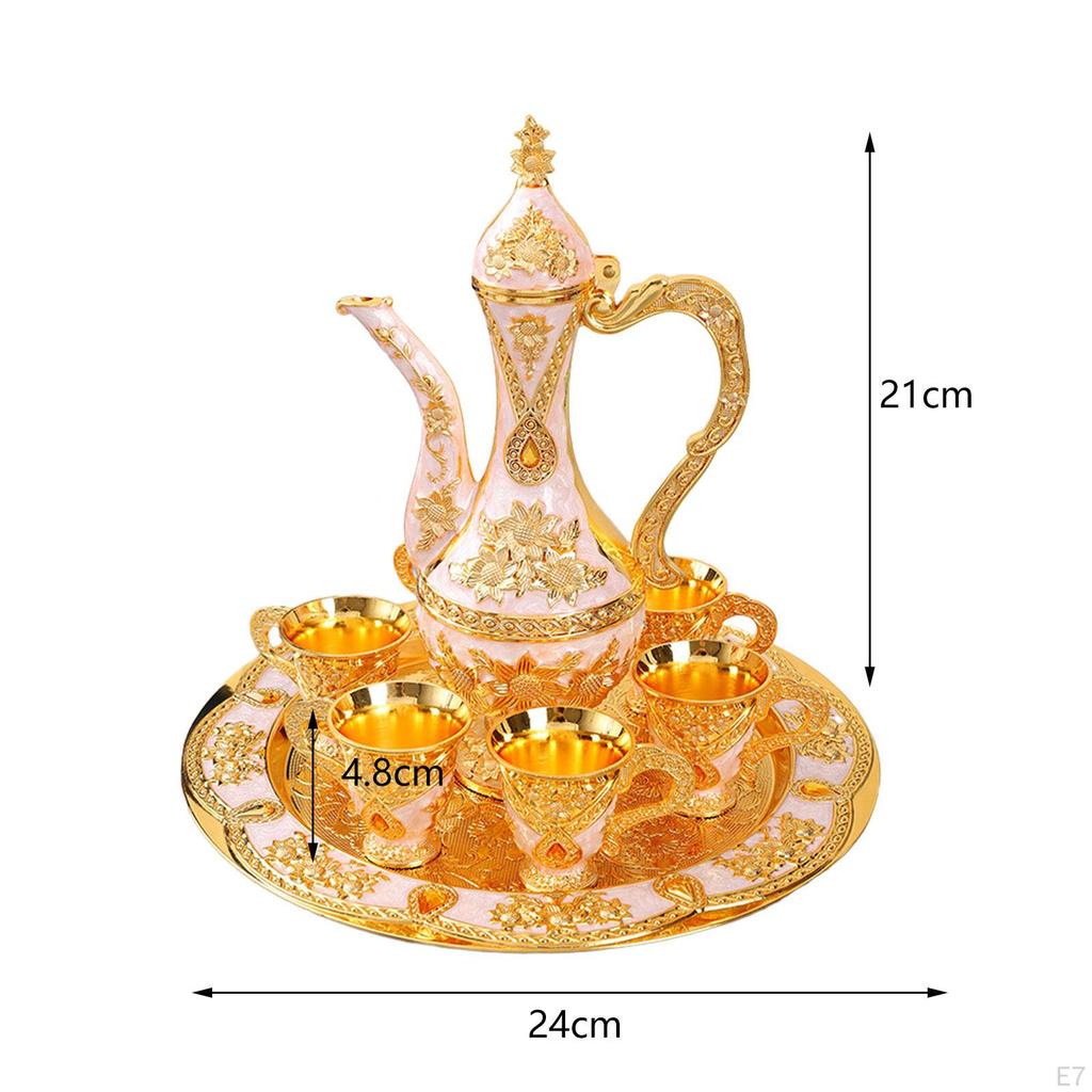 Elegant Turkish Coffee Set with Pot and Tea Cups - Stylish Beverage Drinkware for Home Decor