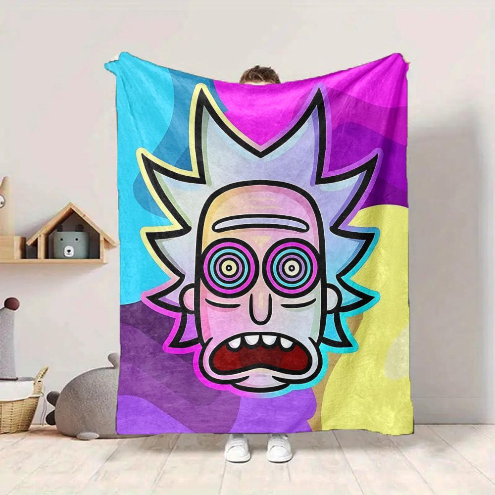 1 pezzo Coperta Rick and Morty Leggera Coperta in Flanella per Divano, Letto, Viaggio, Soggiorno, Ufficio, Divano, Sedia e Letto