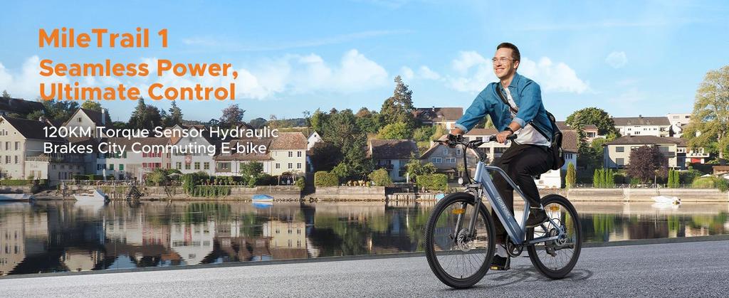 HillMiles MileTrail Electric Bike: Power Through City Streets and Trails with 250W Motor, 36V 13Ah Battery, 25 Km/h Top Speed and 120 KM Range
