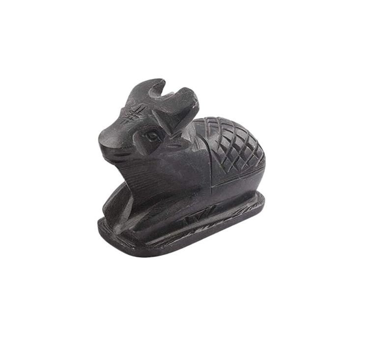 

TreegoArt Black Marble Nandi Idol, Handcrafted Matt Finish Shiva s Cow Statue for Home Pooja and Temple - Pack of 1 чёрный