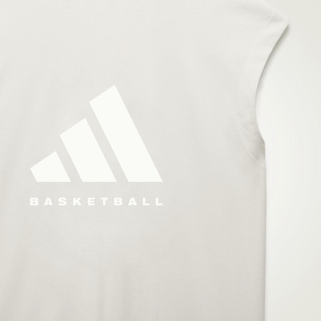 Adidas Originals Chapter 02 Vintage Basketball Tank Top with Logo Print Unisex Tops Alum-Earth-Brown IK0004