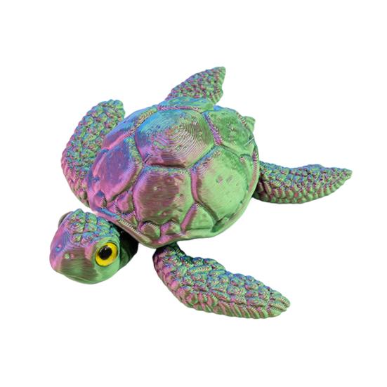 3D Printed Turtle Figurine Movable Joints Turtle Figure Articulated Sea
