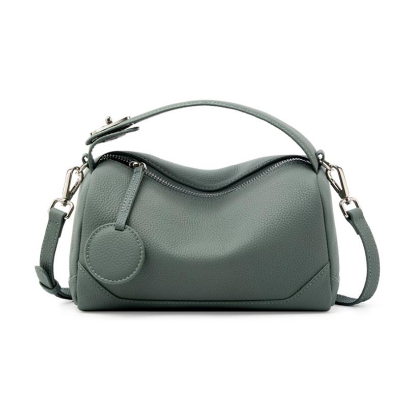 HIFASHION Genuine Leather Small Boston Women Shoulder Bags Soft Pillow Satchel Crossbody Purses Daily Work Tote Ladies Handbags
