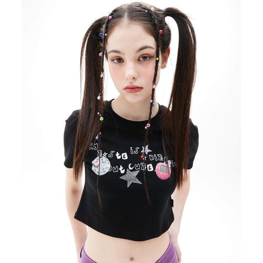 

LUV IS TRUE VS PICKY CROP TEEBLACK