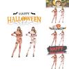Trendy 2024 European And American Style Women's Halloween Jumpsuit With Bloodstain Digital Print Design