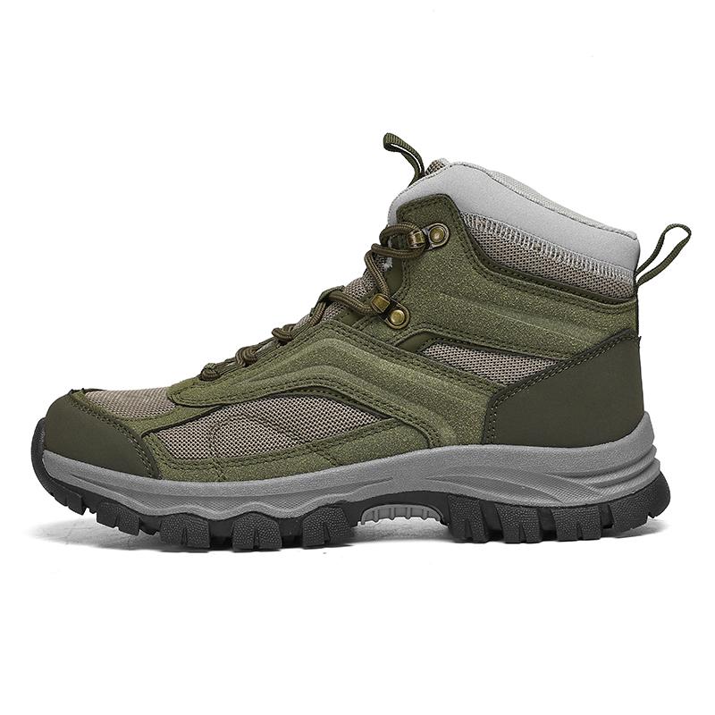 New Men'S High Top Hiking Boots Breathable Sneakers Durable Non-Slip Mountain Climbing Shoes Outdoor Trekking Hunting Boots