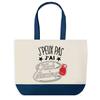 Tote Bag - PLANETEE - Sac Shopping Fond Bleu "J'peux Pas Kick Boxing" - Coton - 40x45 Cm - Design Graphique
