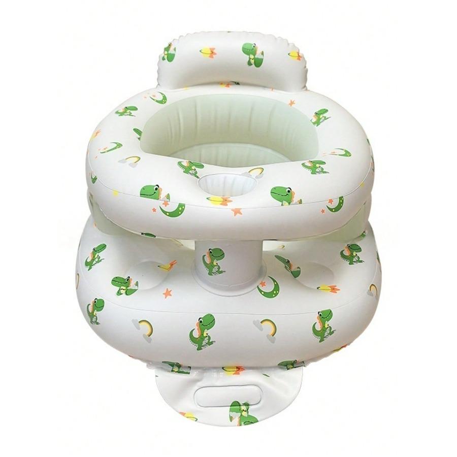 3-36 Months Baby Inflatable Booster Seat With Fence And Built-In Air Pump Dual-Layer Sitting Posture Training Chair