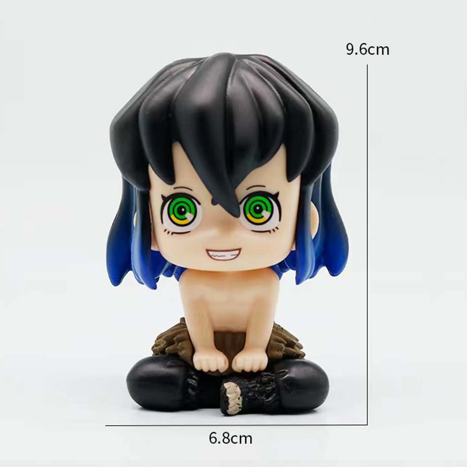New Demon Slayer Akaza Upper Head Movable Chibi Cute Action Figure Anime Peripheral Collectible For Anime Fans Desktop Gift