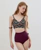 VIKINI VENDER Rodi Geometry High-Waisted Bikini - Burgandy