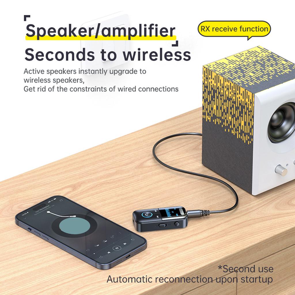 Wireless Handsfree Call Car Kit Receiver Adapter 3.5mm AUX Transmitter and Receiver MP3 Music Player Audio Receiver