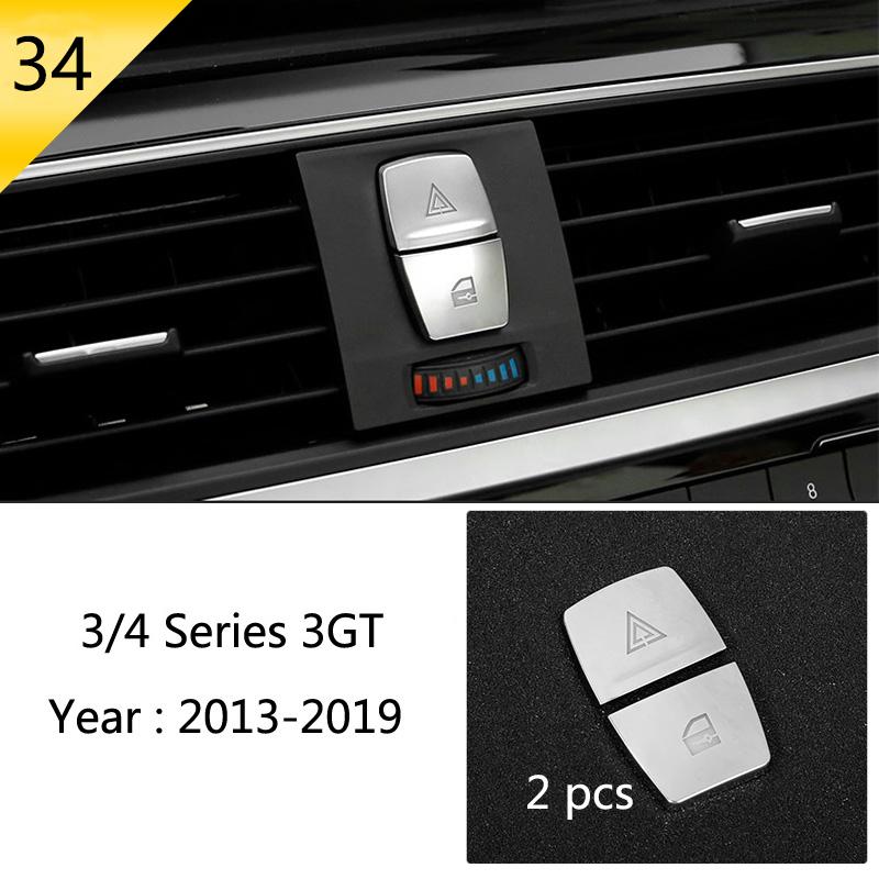 Car Styling Carbon Fiber Interior Button Panel Decoration Cover Trim Sticker Frame For BMW 3 Series F30 3gt F34 F32 Accessories