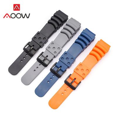 20mm 22mm Silikon Spor Kayış Dalış Su Geçirmez Kordonlu Saat Kauçuk PVC Erkekler Yedek Bilezik Band Izle Aksesuarları Seiko için