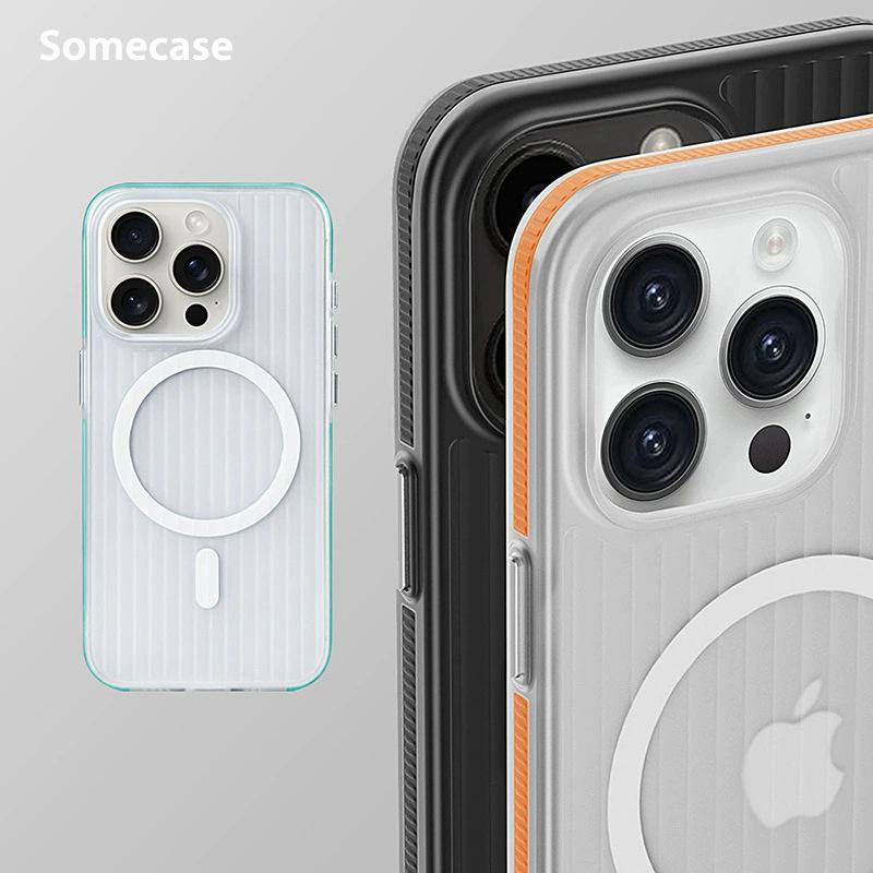 Magnetic Case for iPhone 17 Pro Max, Corrugated Skin-Feel Frosted Shockproof Cover, Full-Body Fall Protection for iPhone 16