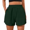 Modische Damen-Shorts mit elastischer Taille und weitem Bein, einfarbig, lässig, Sport-Shorts