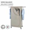 Wenko armoire tissu balance, penderie en tissu avec roulettes avec portant vêtement et fermeture éclair, polypropylène, taupe