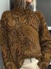 New Christmas abstract print casual cape jacket cardigan thick needle sweater