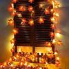 LED String Lights with Artificial Maple Leaves Battery Operated Indoor Outdoor Decorative Lighting for Seasonal Holiday Party Room Decor
