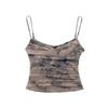 Fashion Wind 2023 New Fall Women's Clothing Slim Looking Easiest for Match Silk Net Print Short Sling Tops 8654462