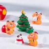 1Pc Christmas Deer Santa Claus Sled Tree Snowman Figurine Miniature Doll House Home Decor Children'S Landscape Decoration