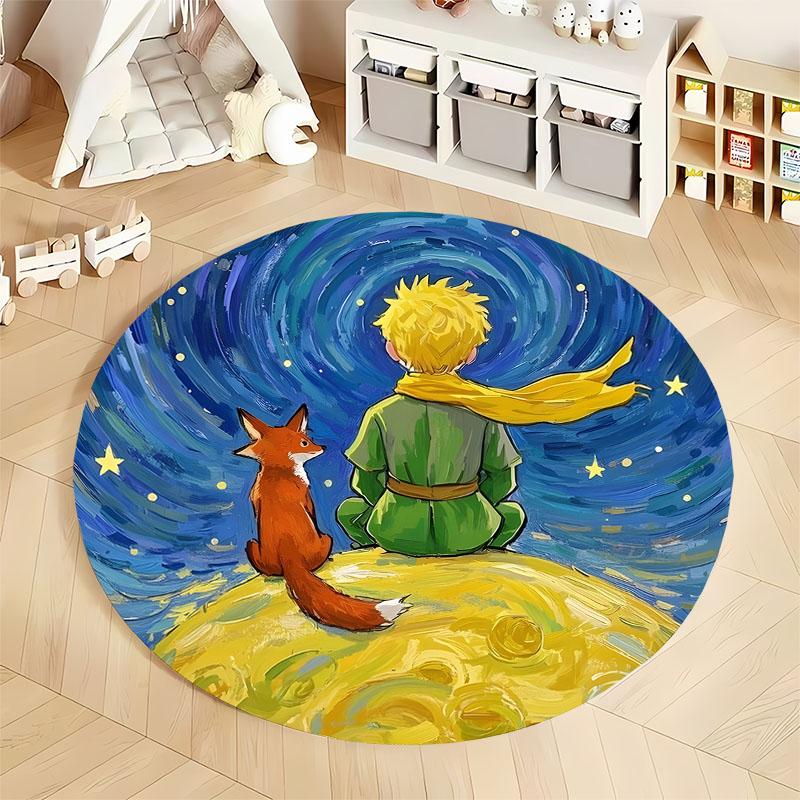 Charming Starry Night Circle Carpet for Cozy Spaces round carpet for home sofa bedroom, gift