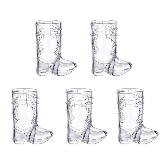 5 stk Cowboystøvler Vinglass Western Theme Party Tumblers Hard Plast Mini Kompakt morsomme bursdagsfest kopper