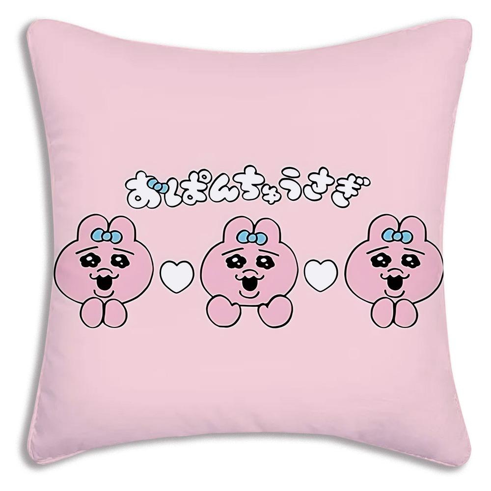Süße Cartoon O-Opanchu Usagi Kissenbezüge Cartoon Sofa Dekoratives Zuhause Zweiseitiger Druck Kurzer Plüsch Süßer Kissenbezug